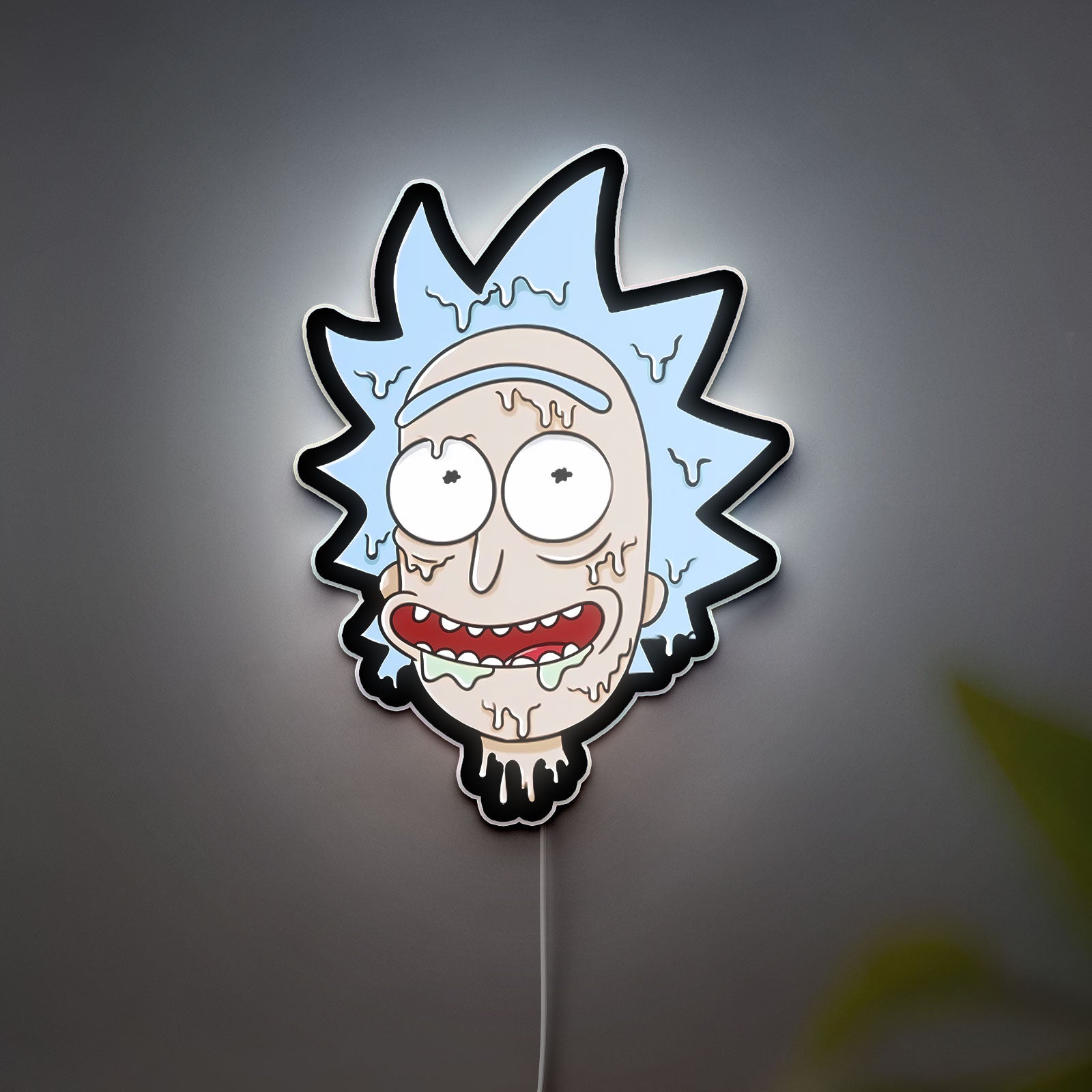 Rick and Morty Glow Light - Cartoon LED Wall Decor, Adult Swim Night Lamp, Sci-Fi Fan Gif
