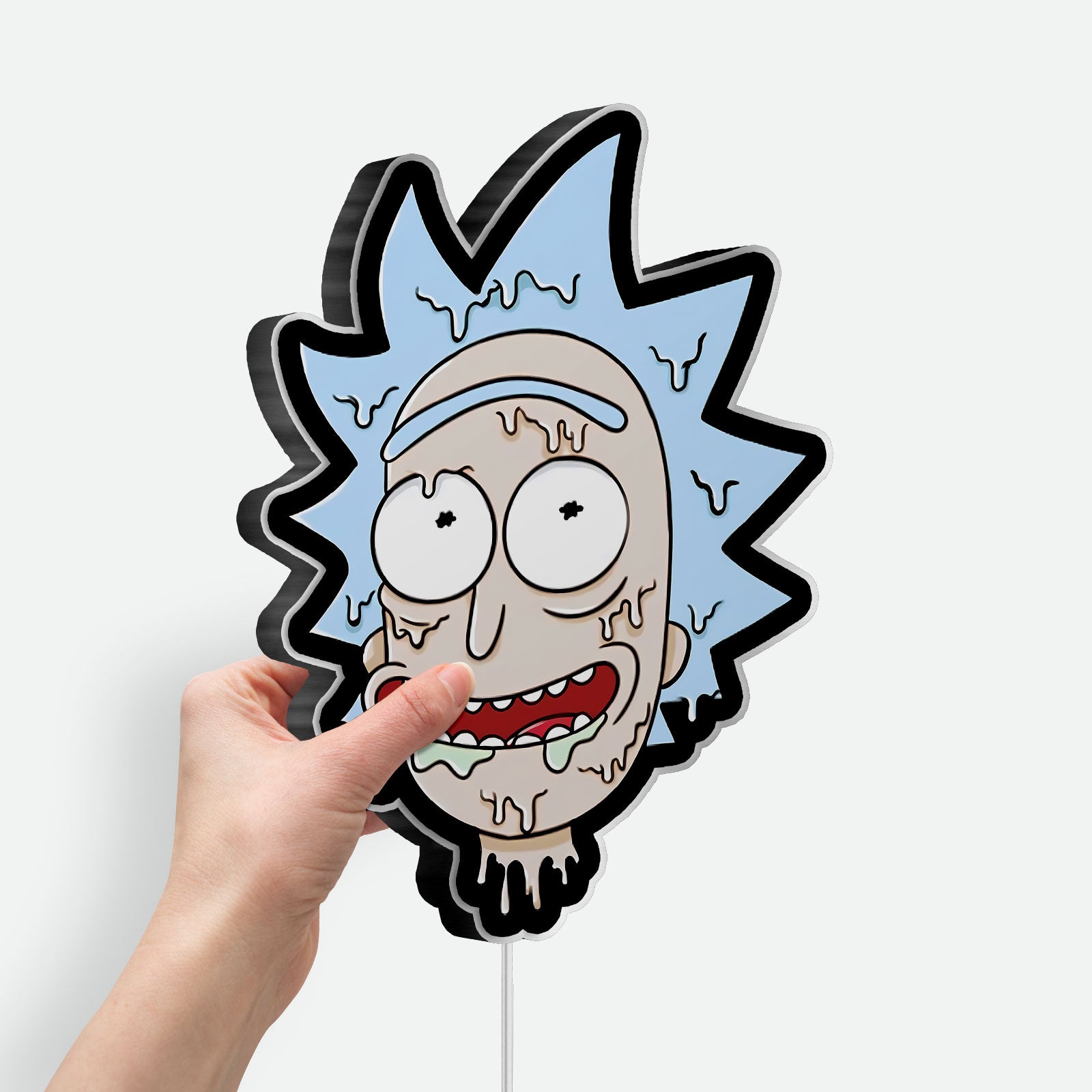 Rick and Morty Glow Light - Cartoon LED Wall Decor, Adult Swim Night Lamp, Sci-Fi Fan Gif
