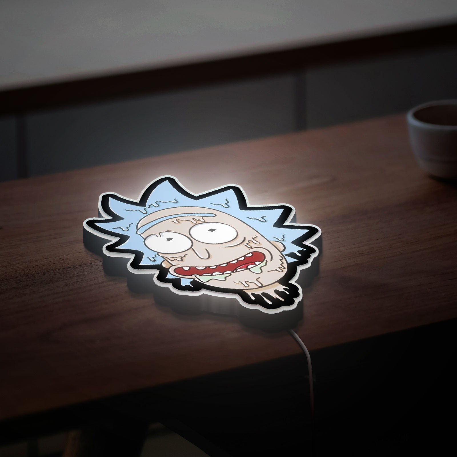 Rick and Morty Glow Light - Cartoon LED Wall Decor, Adult Swim Night Lamp, Sci-Fi Fan Gif
