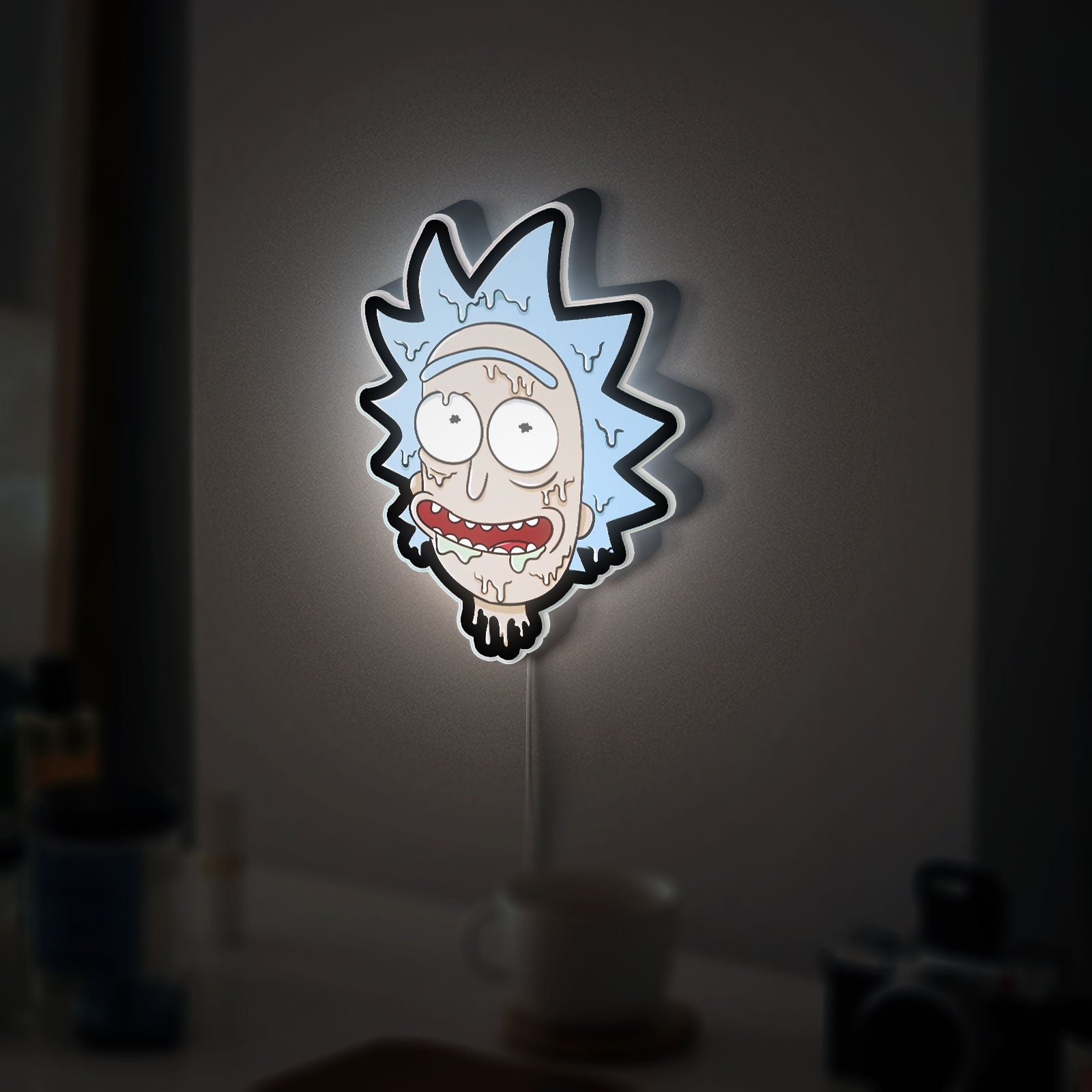 Rick and Morty Glow Light - Cartoon LED Wall Decor, Adult Swim Night Lamp, Sci-Fi Fan Gif
