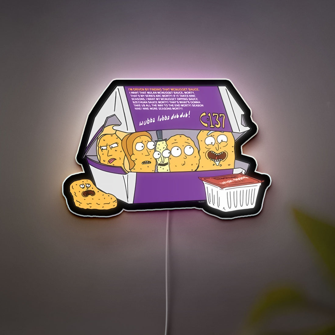 Rick and Morty Glow Light - Sci-Fi Decor Night Lamp, LED Cartoon Sign, Funny Gift for Fans
