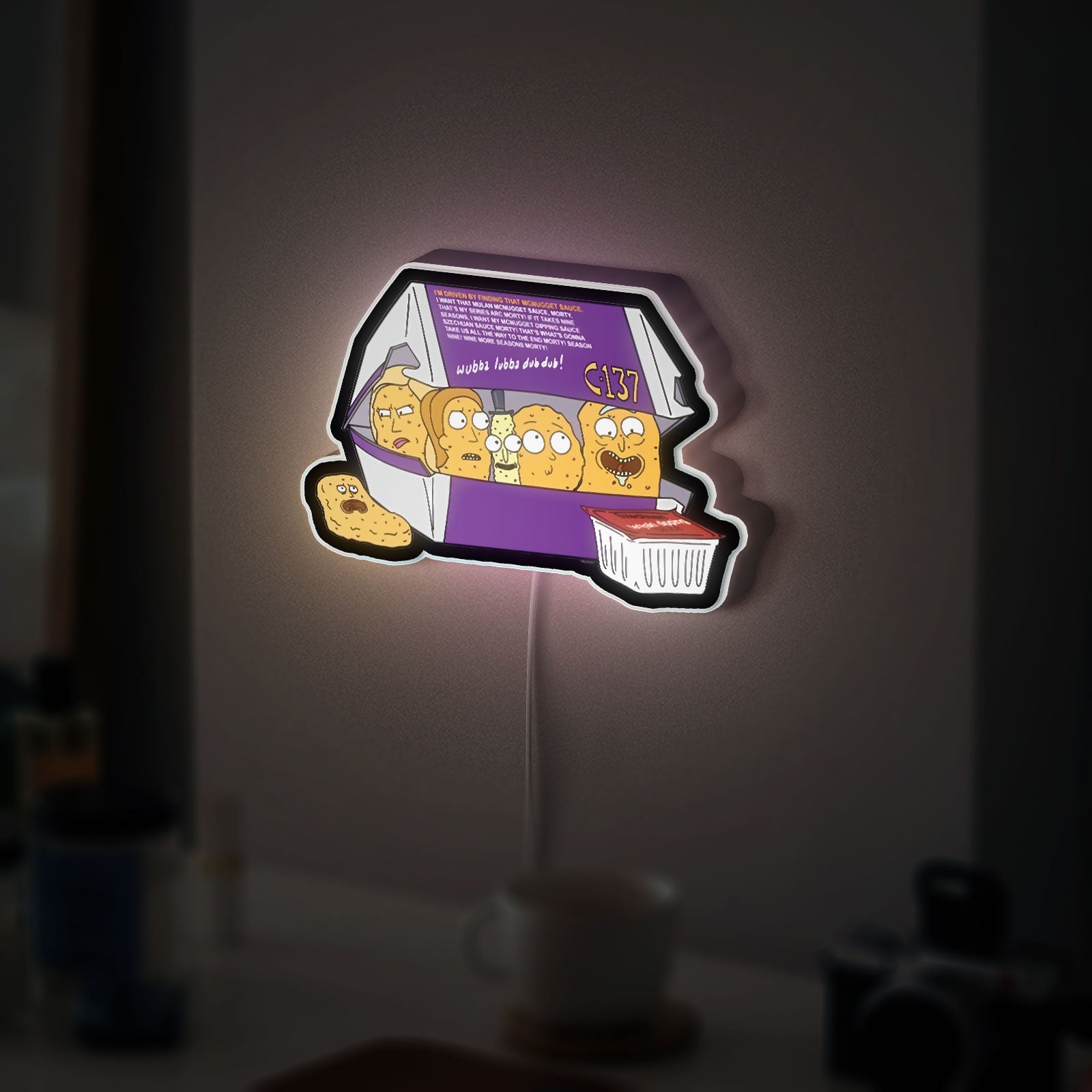 Rick and Morty Glow Light - Sci-Fi Decor Night Lamp, LED Cartoon Sign, Funny Gift for Fans
