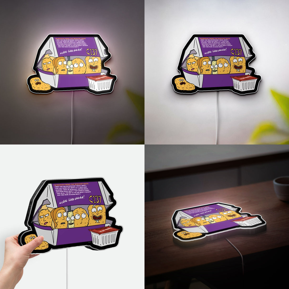Rick and Morty Glow Light - Sci-Fi Decor Night Lamp, LED Cartoon Sign, Funny Gift for Fans
