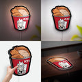 Rick and Morty Glow Light - Fast Food Cartoon LED Night Lamp, KFC Inspired Wall Decor, Funny Gift for Fans 