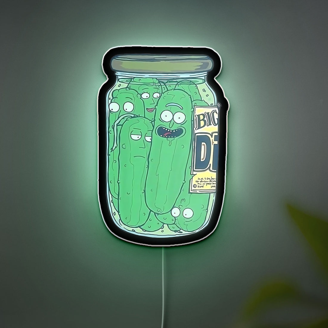 Pickle Rick Glow Light - Sci-Fi LED Night Lamp, Rick and Morty Inspired Decor, Funny Cartoon Gift for Fans
