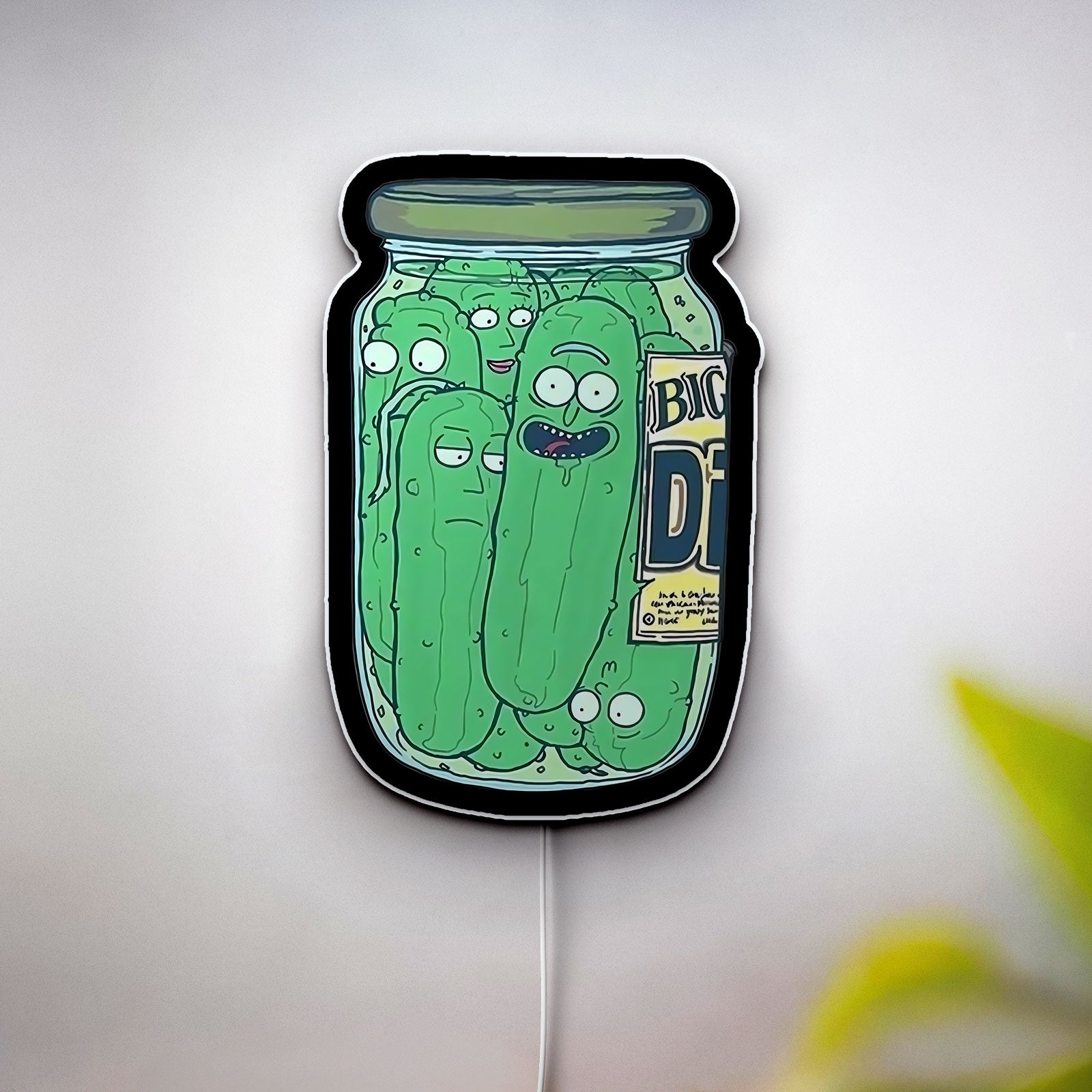 Pickle Rick Glow Light - Sci-Fi LED Night Lamp, Rick and Morty Inspired Decor, Funny Cartoon Gift for Fans
