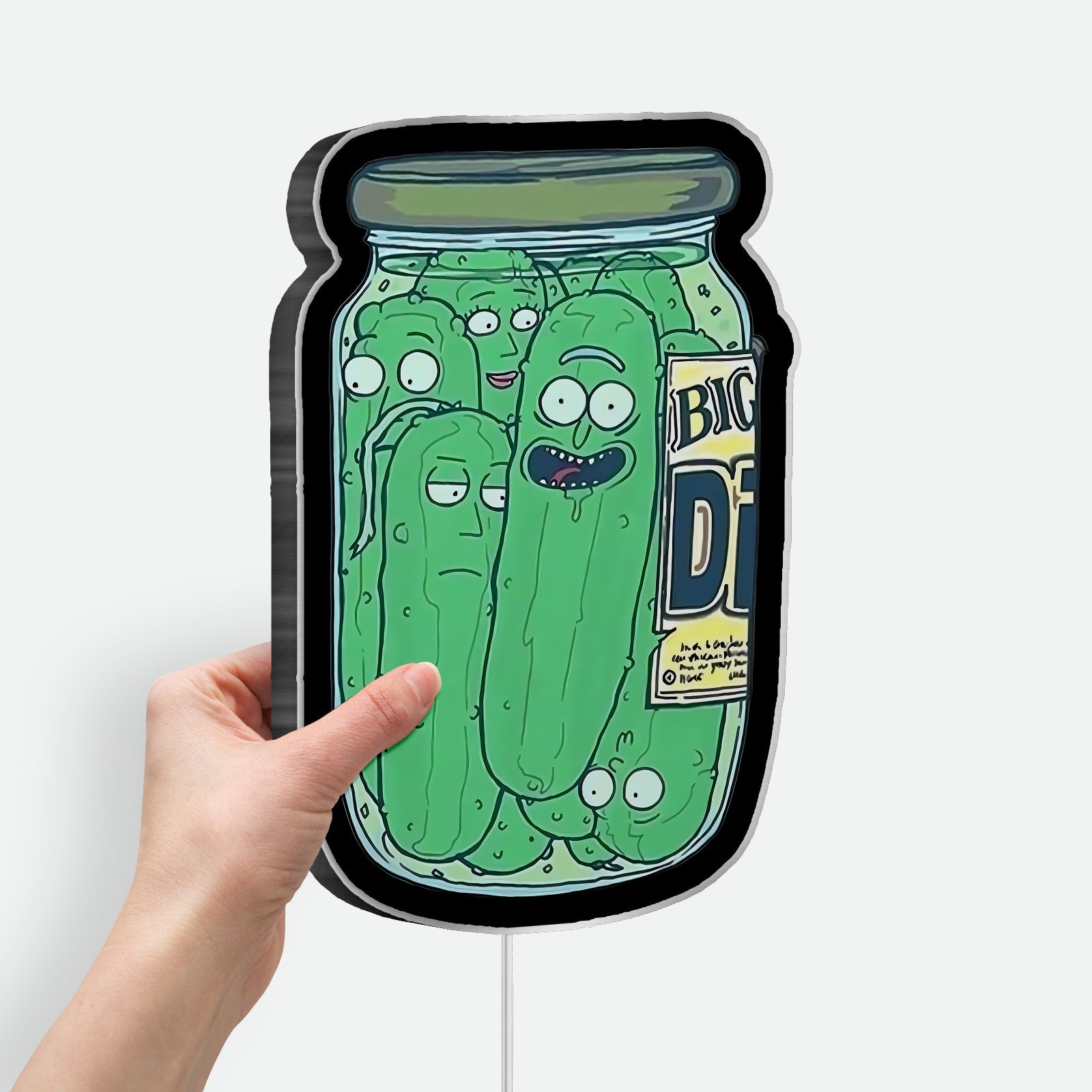 Pickle Rick Glow Light - Sci-Fi LED Night Lamp, Rick and Morty Inspired Decor, Funny Cartoon Gift for Fans
