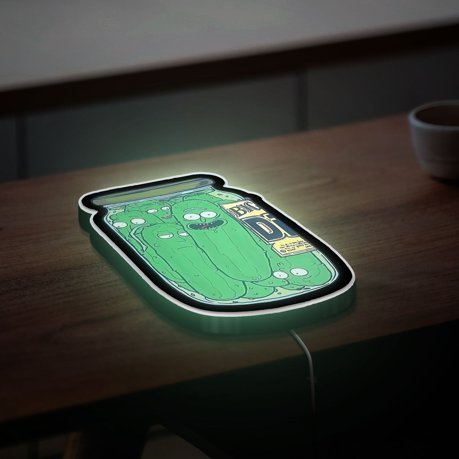 Pickle Rick Glow Light - Sci-Fi LED Night Lamp, Rick and Morty Inspired Decor, Funny Cartoon Gift for Fans
