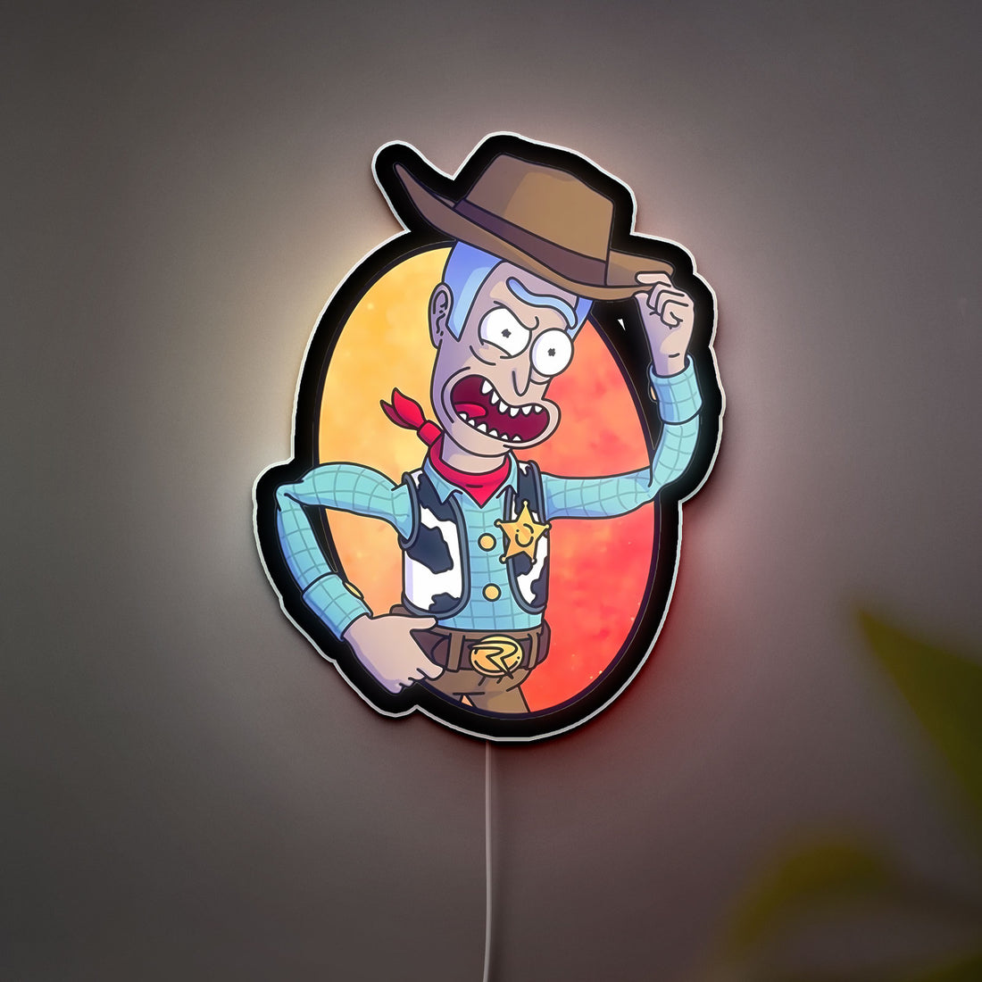 Rick and Morty Glow Light - Cartoon LED Wall Decor, Sci-Fi Night Lamp, Fun Gift for Fans
