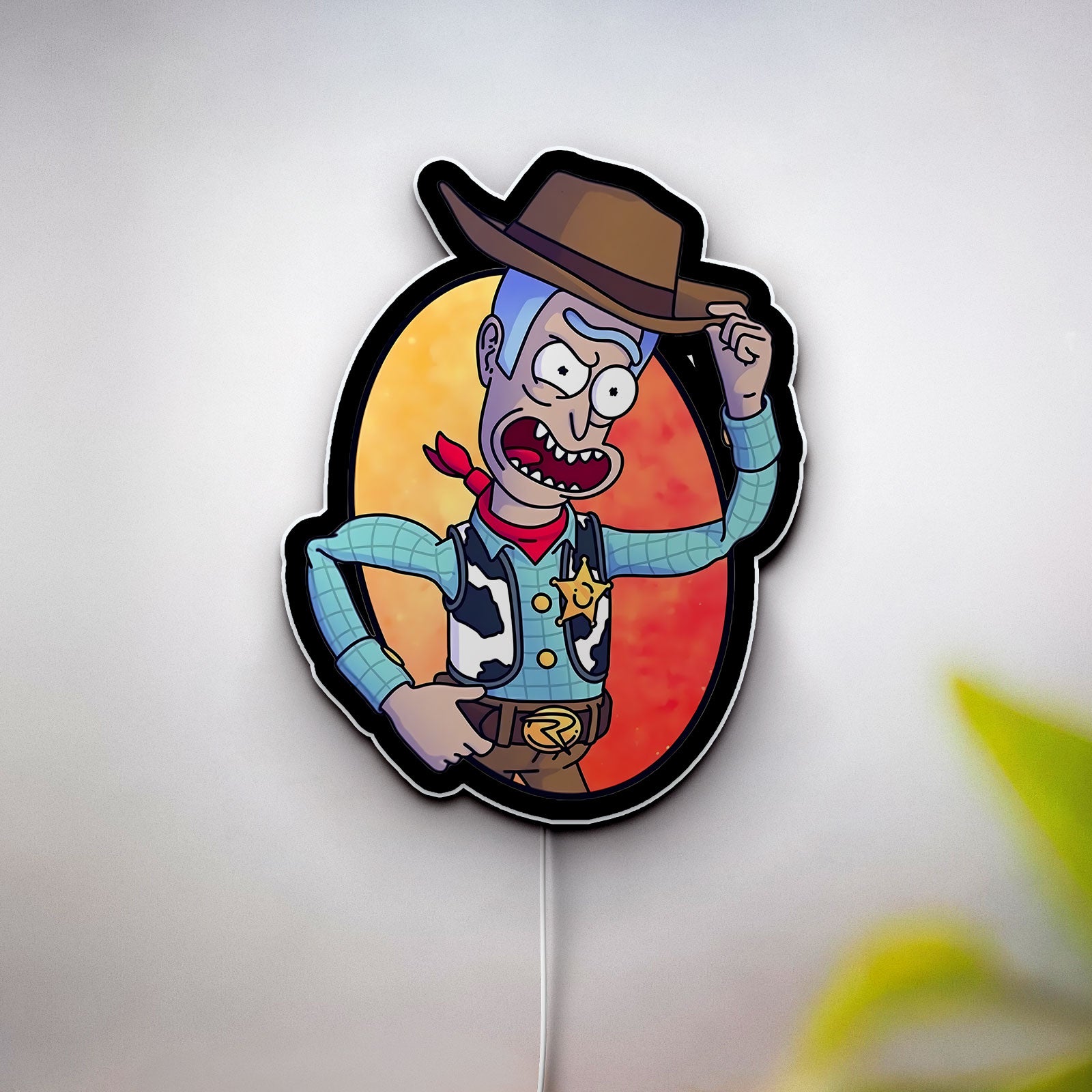 Rick and Morty Glow Light - Cartoon LED Wall Decor, Sci-Fi Night Lamp, Fun Gift for Fans
