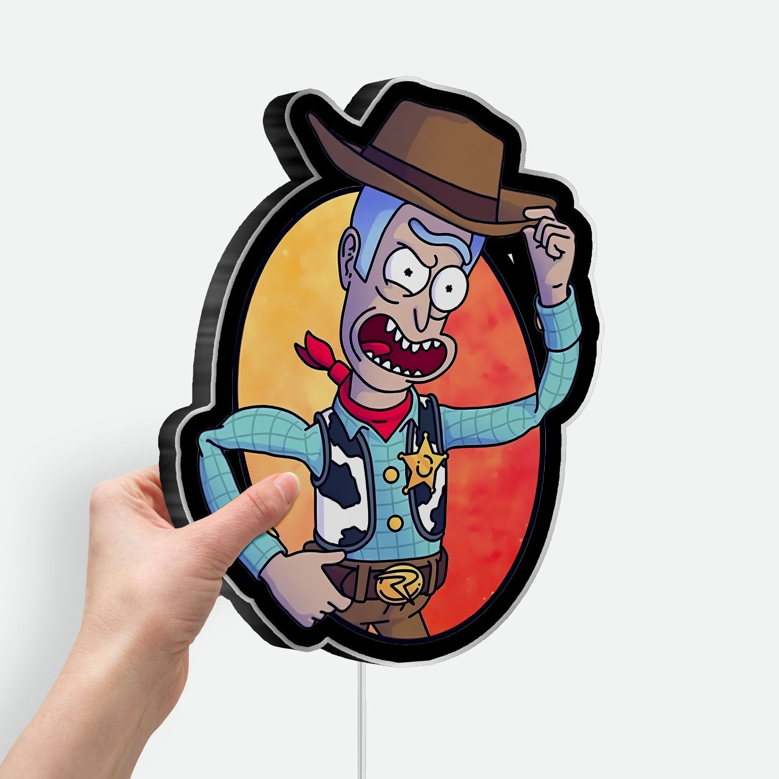 Rick and Morty Glow Light - Cartoon LED Wall Decor, Sci-Fi Night Lamp, Fun Gift for Fans

