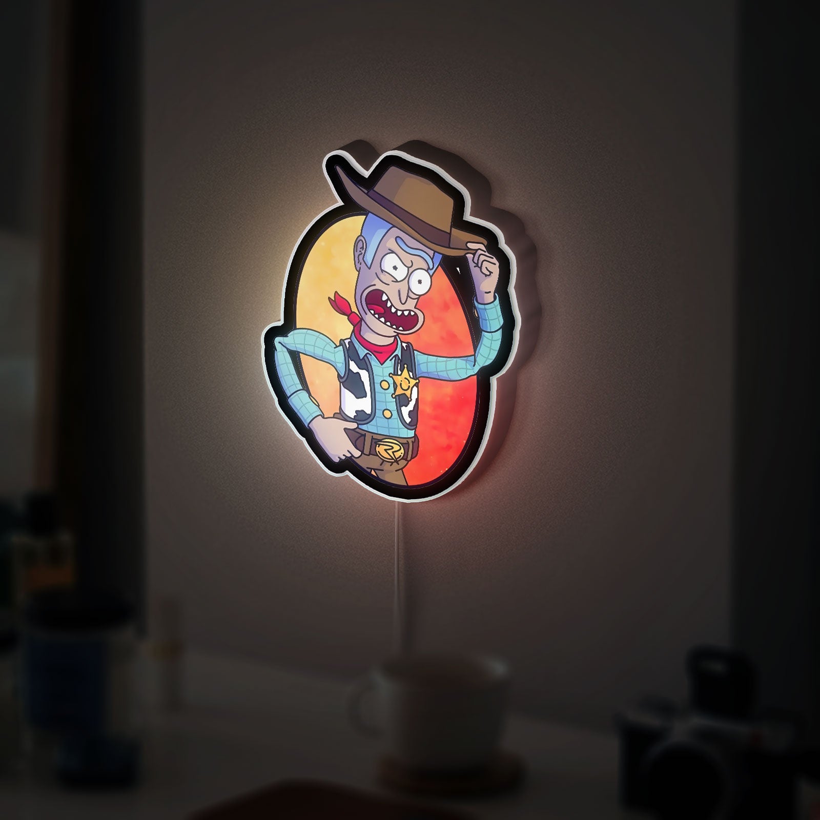 Rick and Morty Glow Light - Cartoon LED Wall Decor, Sci-Fi Night Lamp, Fun Gift for Fans
