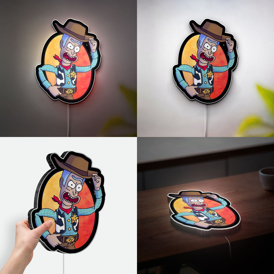 Rick and Morty Glow Light - Cartoon LED Wall Decor, Sci-Fi Night Lamp, Fun Gift for Fans
