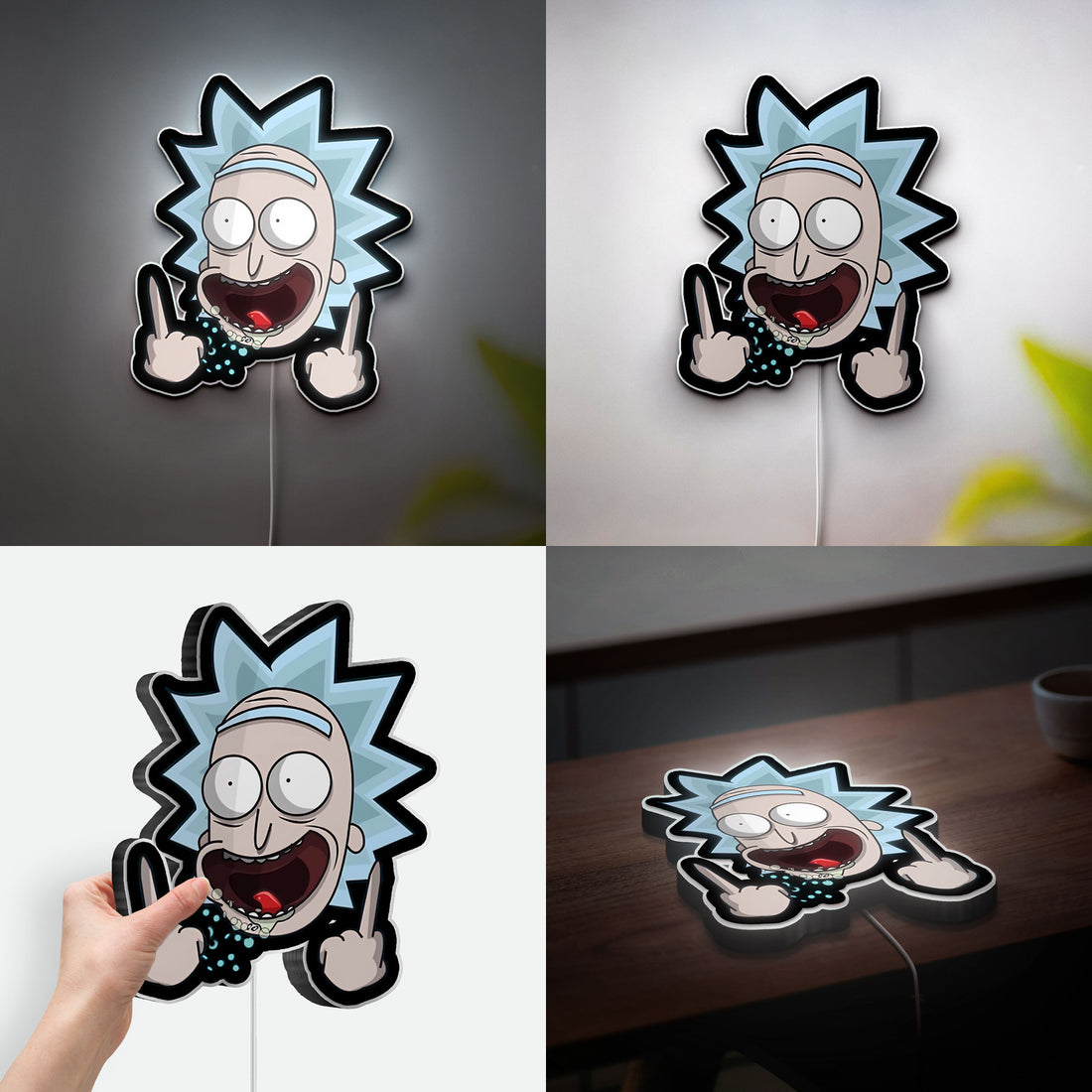 Rick and Morty Theme Wall Art Light, Sci-Fi Cartoon Decor Lamp, Unique Gift for Fans