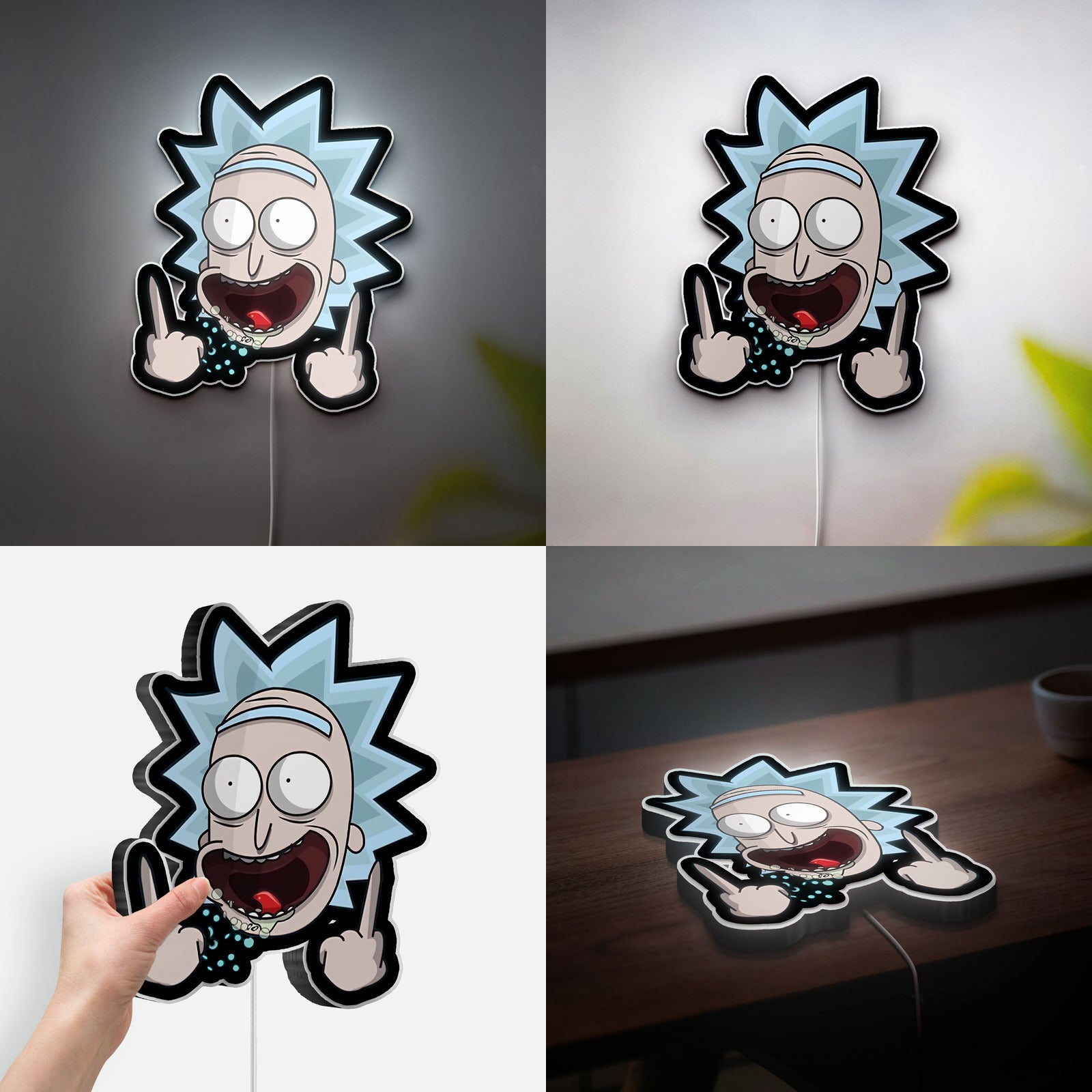 Rick and Morty Theme Wall Art Light, Sci-Fi Cartoon Decor Lamp, Unique Gift for Fans