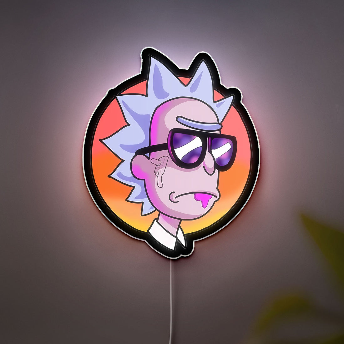 Rick and Morty Glow Wall Art - LED Light Sign with Chaotic Adventure Design, Fun Gift for Fans
