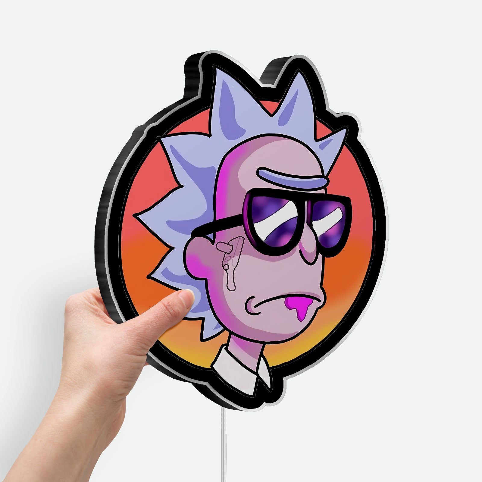 Rick and Morty Glow Wall Art - LED Light Sign with Chaotic Adventure Design, Fun Gift for Fans
