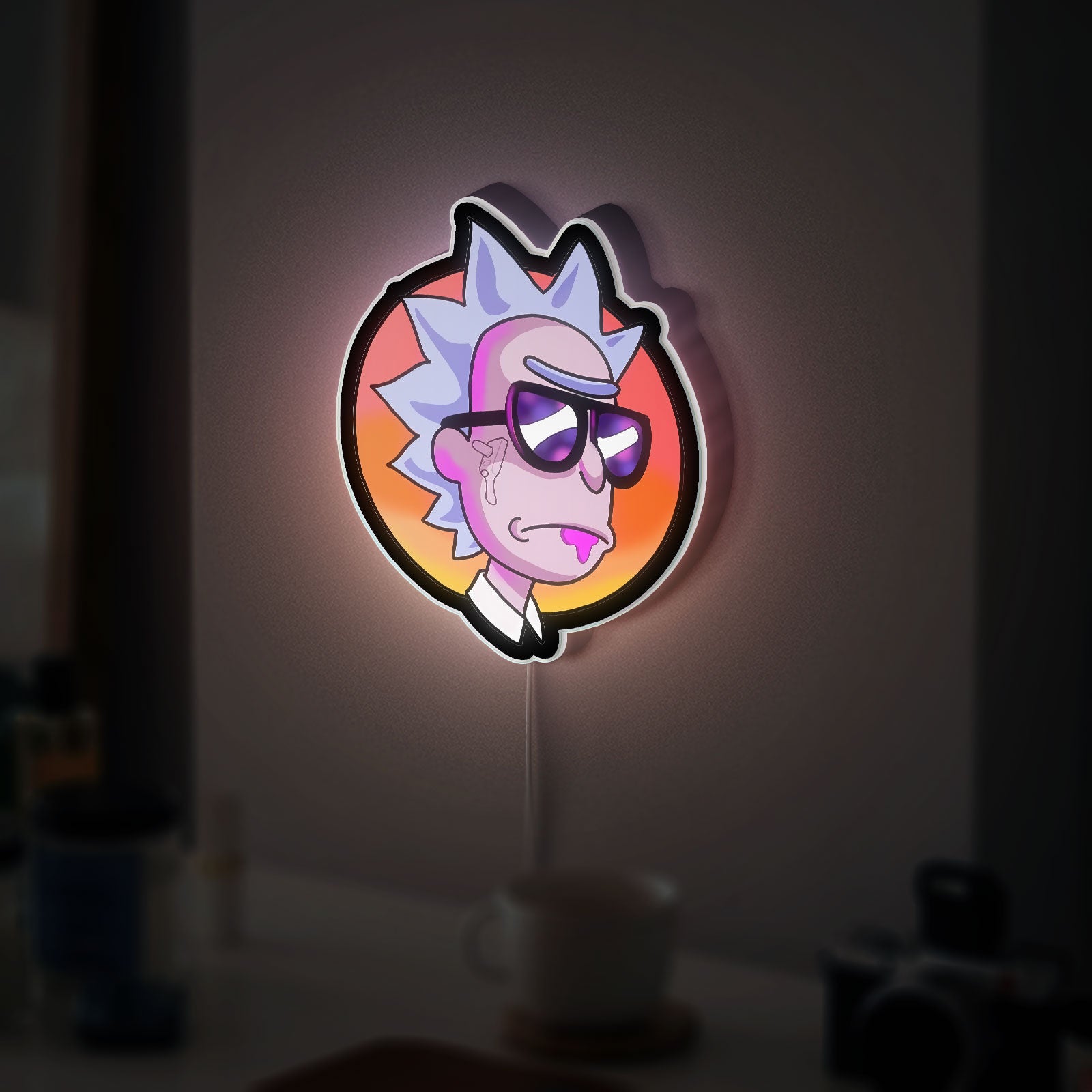 Rick and Morty Glow Wall Art - LED Light Sign with Chaotic Adventure Design, Fun Gift for Fans
