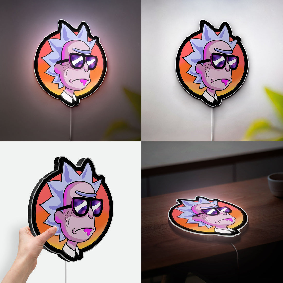 Rick and Morty Glow Wall Art - LED Light Sign with Chaotic Adventure Design, Fun Gift for Fans
