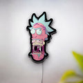 Rick and Morty Glow Wall Art - Trippy Cartoon LED Night Light, Sci-Fi Room Decor, Funny Gift for Fans