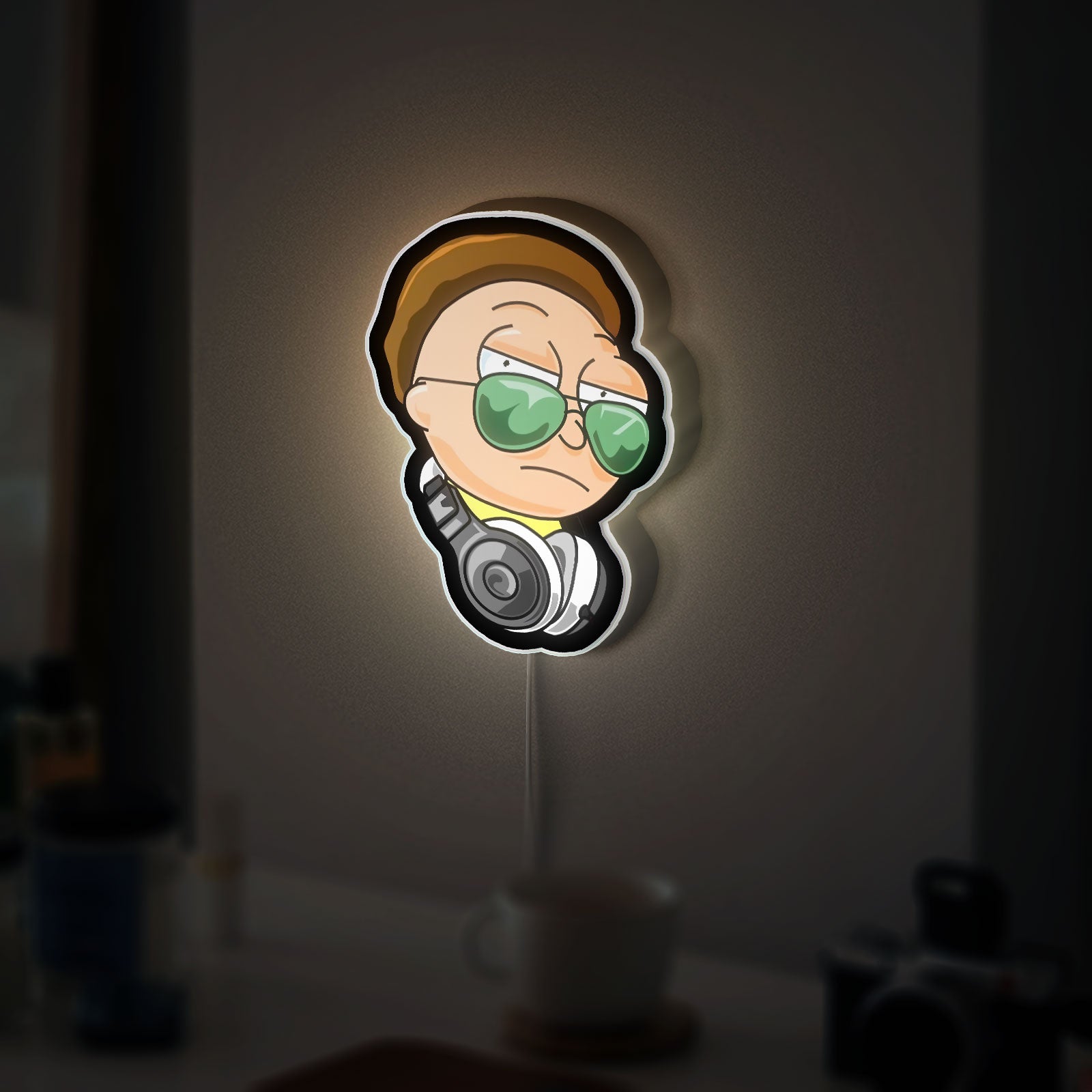Rick and Morty Glow Sign - Animated LED Wall Decor, Cartoon Character Night Light, Sci-Fi Fan Gift