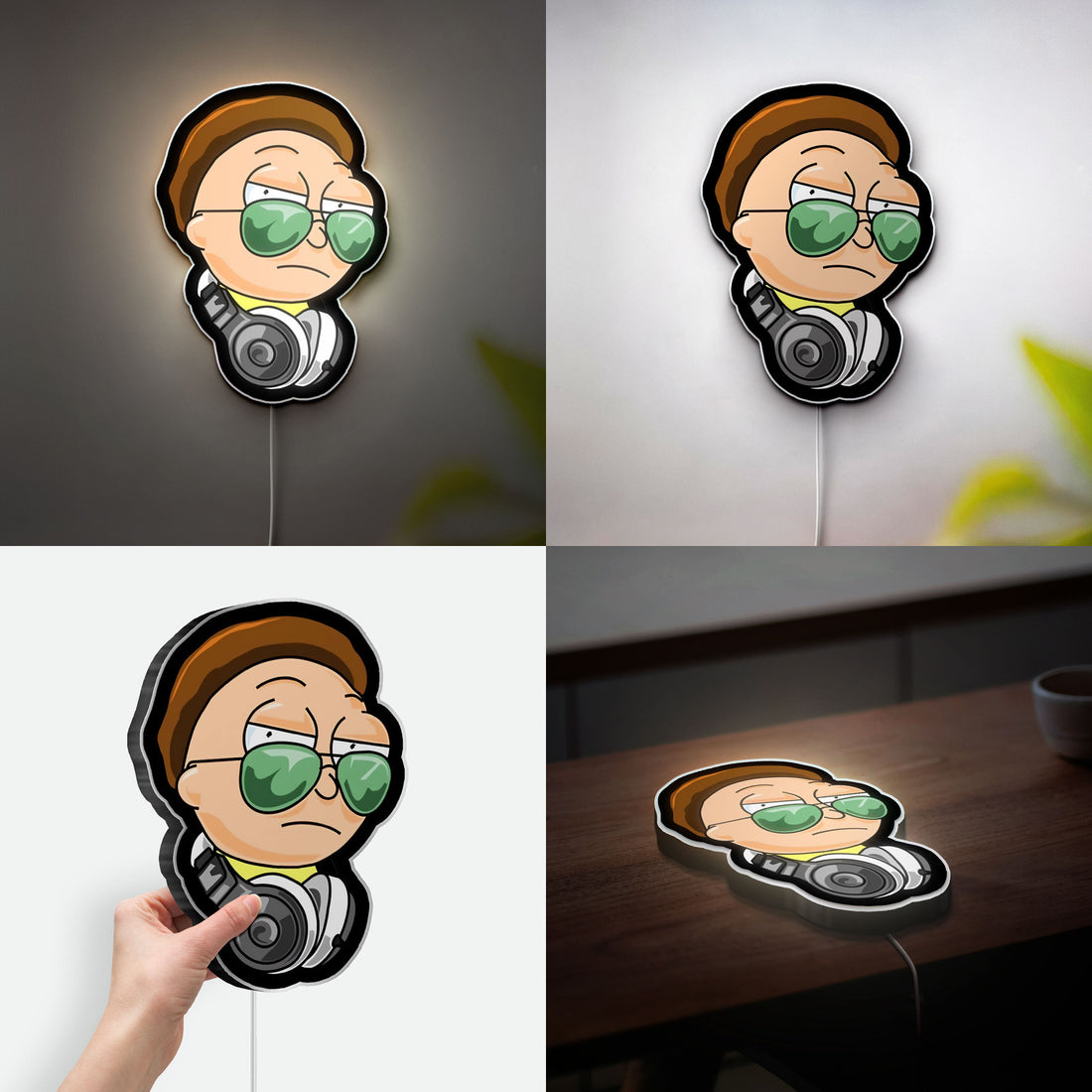 Rick and Morty Glow Sign - Animated LED Wall Decor, Cartoon Character Night Light, Sci-Fi Fan Gift