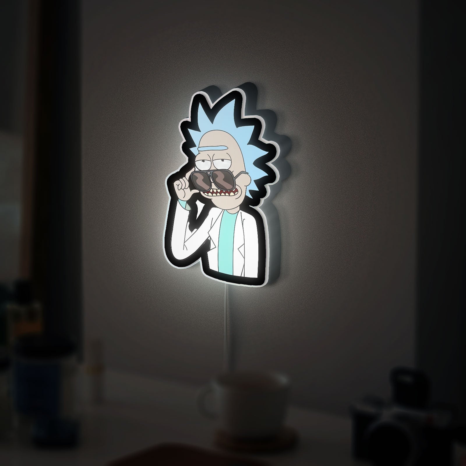 Rick Sanchez Glow Light - Sci-Fi LED Wall Decor, Rick and Morty Inspired Night Lamp, Cool Gift for Fans