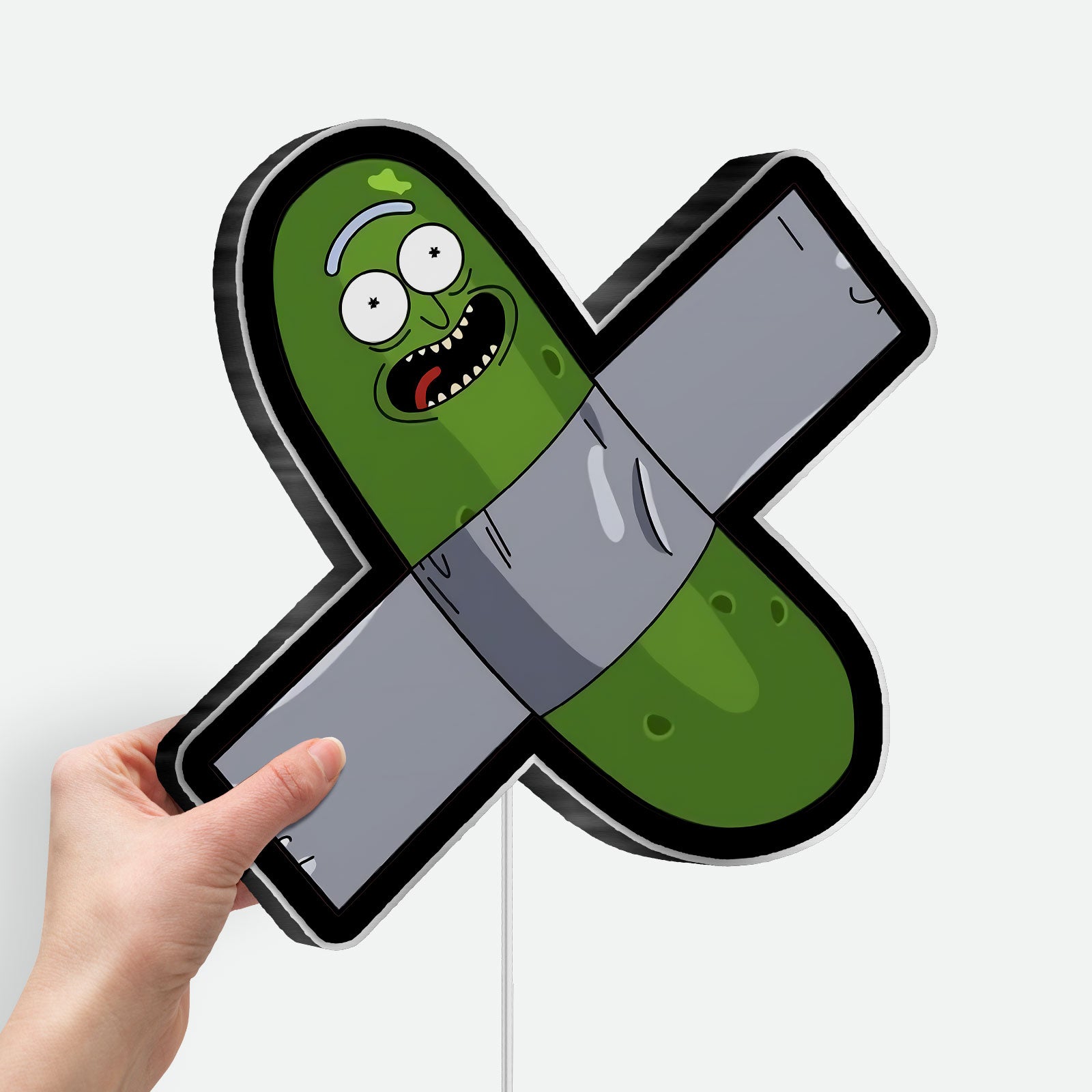 Pickle Rick Glow Light - Rick and Morty LED Night Light, Funny Character Wall Decor, Sci-Fi Fan Gift
