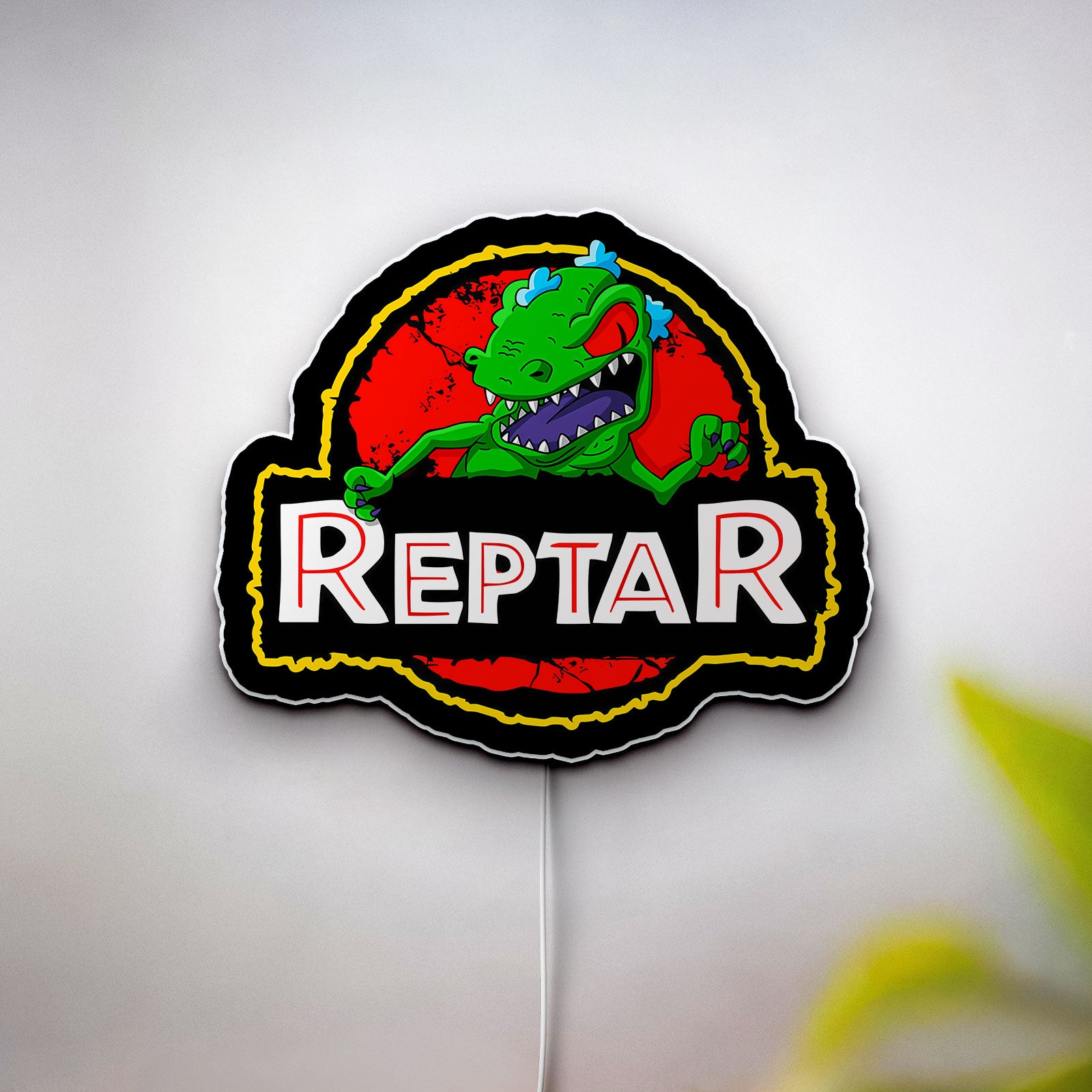 Reptar Glow Light - 90s Cartoon Night Lamp, Rugrats Inspired LED Sign, Nostalgic Kids Room Decor
