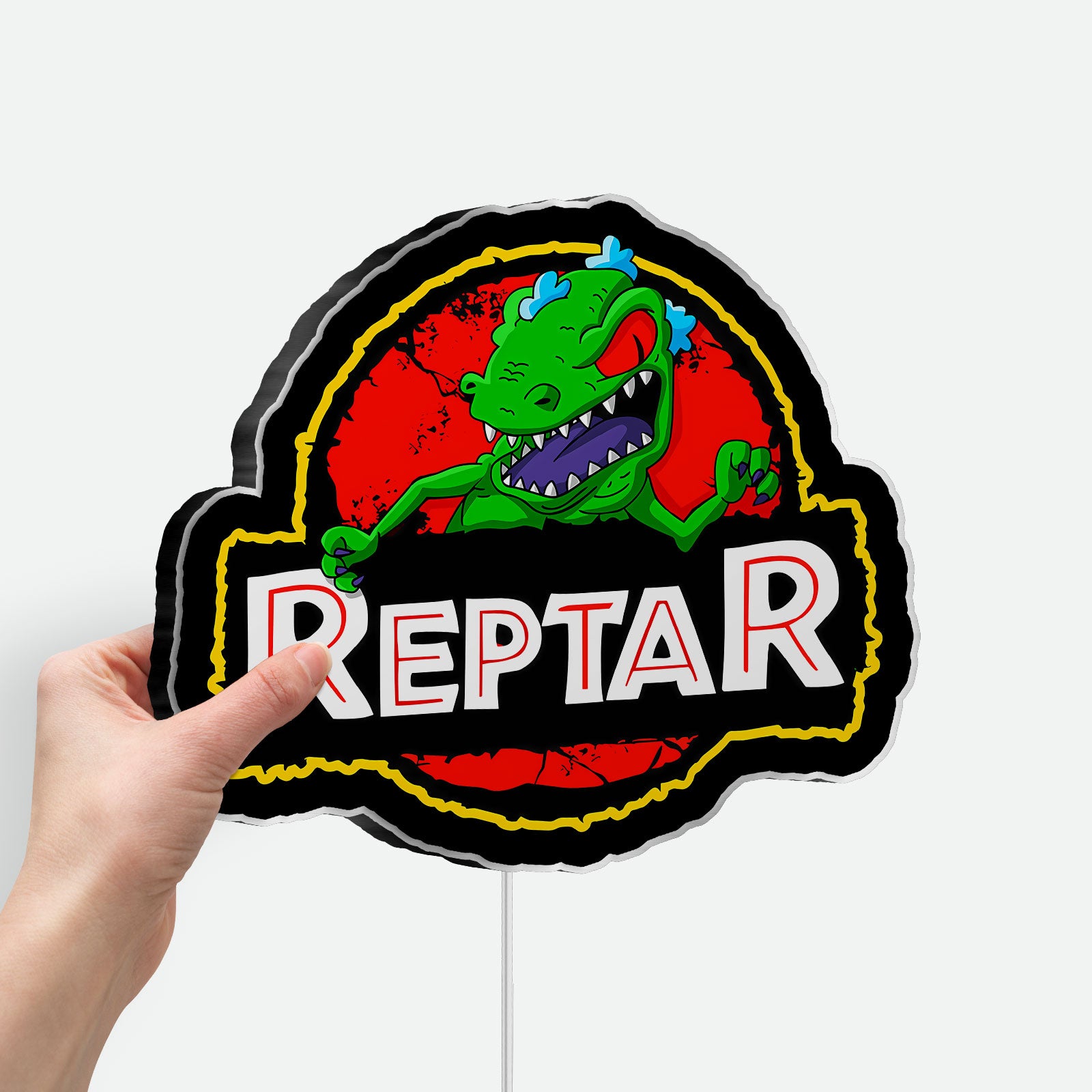 Reptar Glow Light - 90s Cartoon Night Lamp, Rugrats Inspired LED Sign, Nostalgic Kids Room Decor
