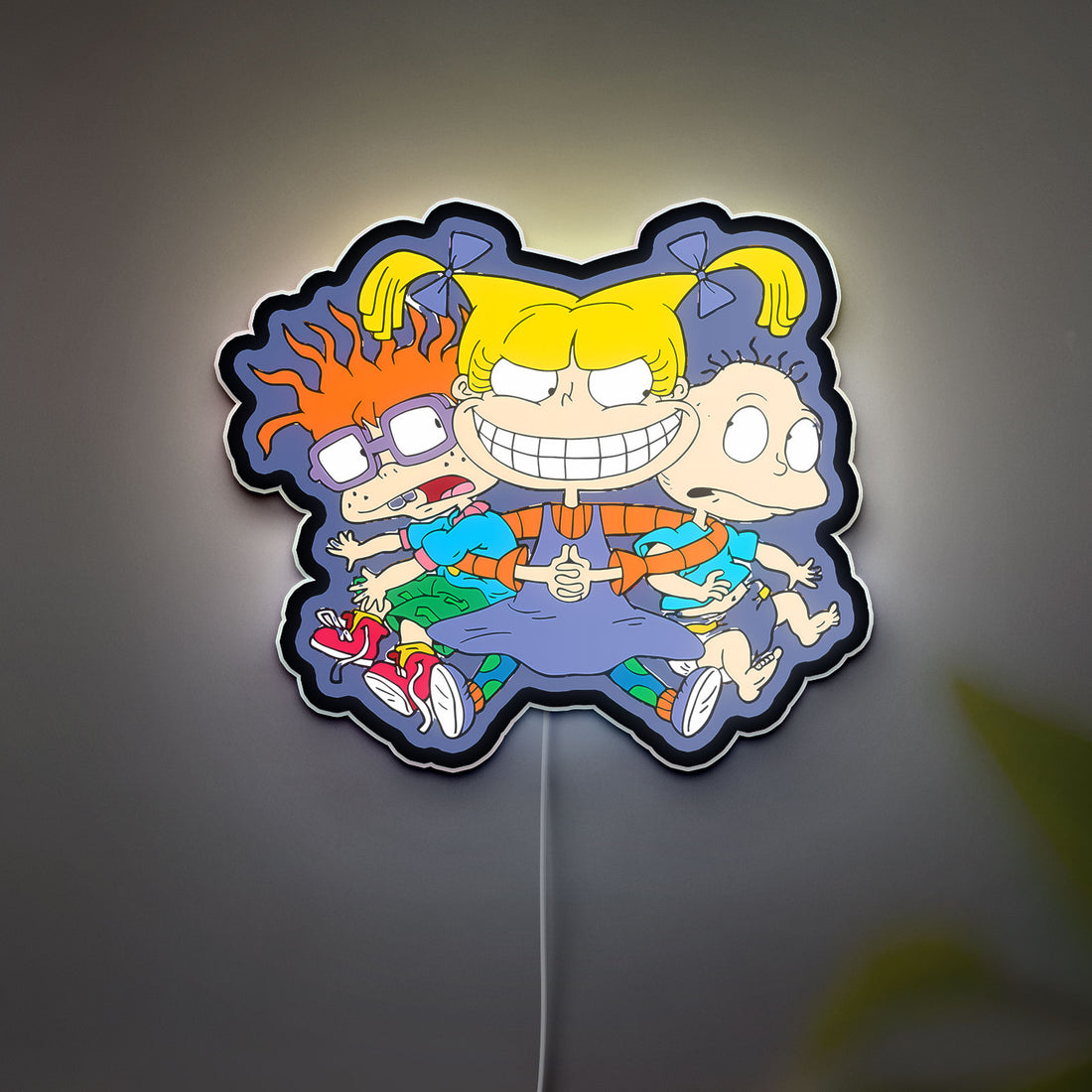 Rugrats Glow Light - Kids Room Decor Night Light, 90s Cartoon LED Sign, Angelica Pickles Themed Nursery Lamp 
