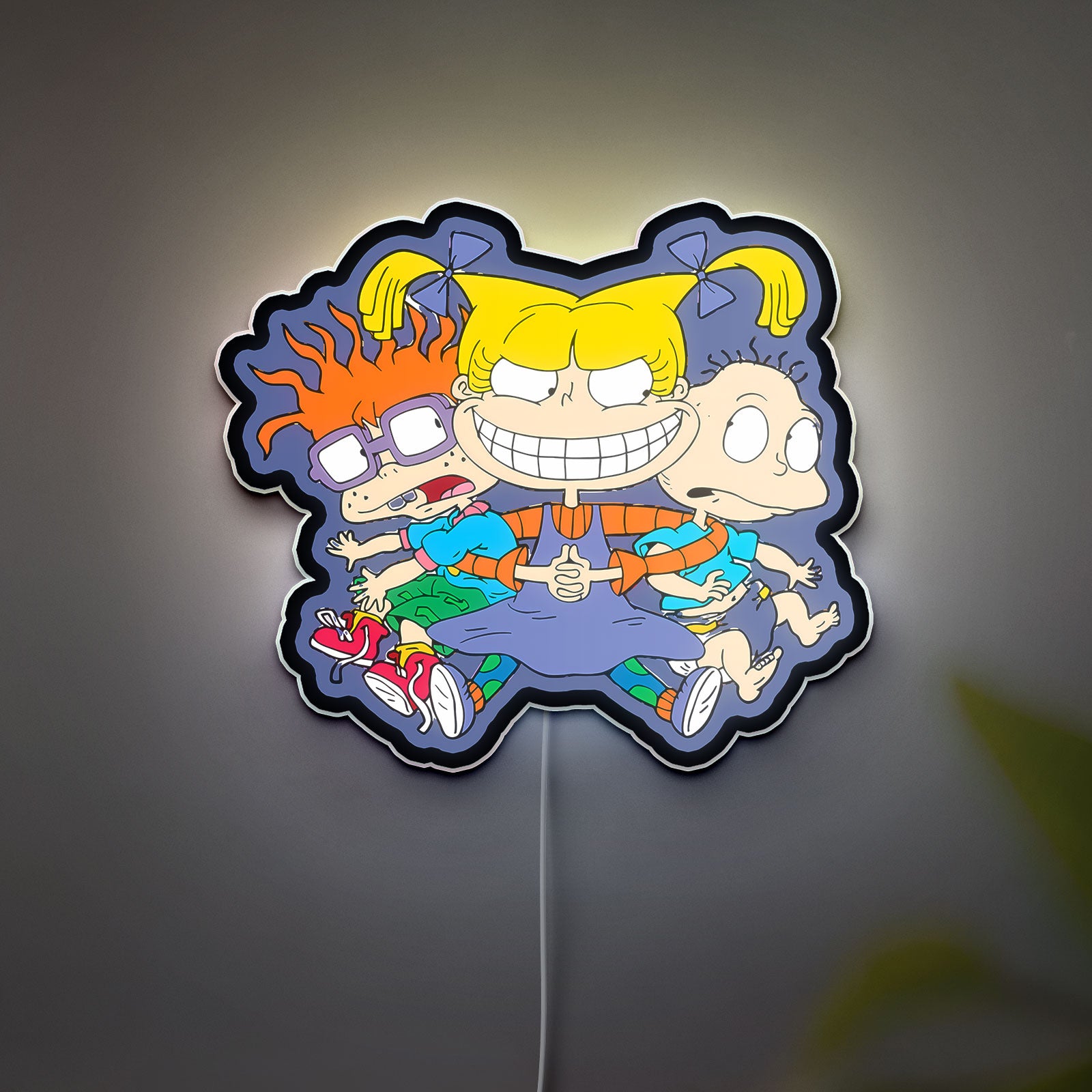 Rugrats Glow Light - Kids Room Decor Night Light, 90s Cartoon LED Sign, Angelica Pickles Themed Nursery Lamp 