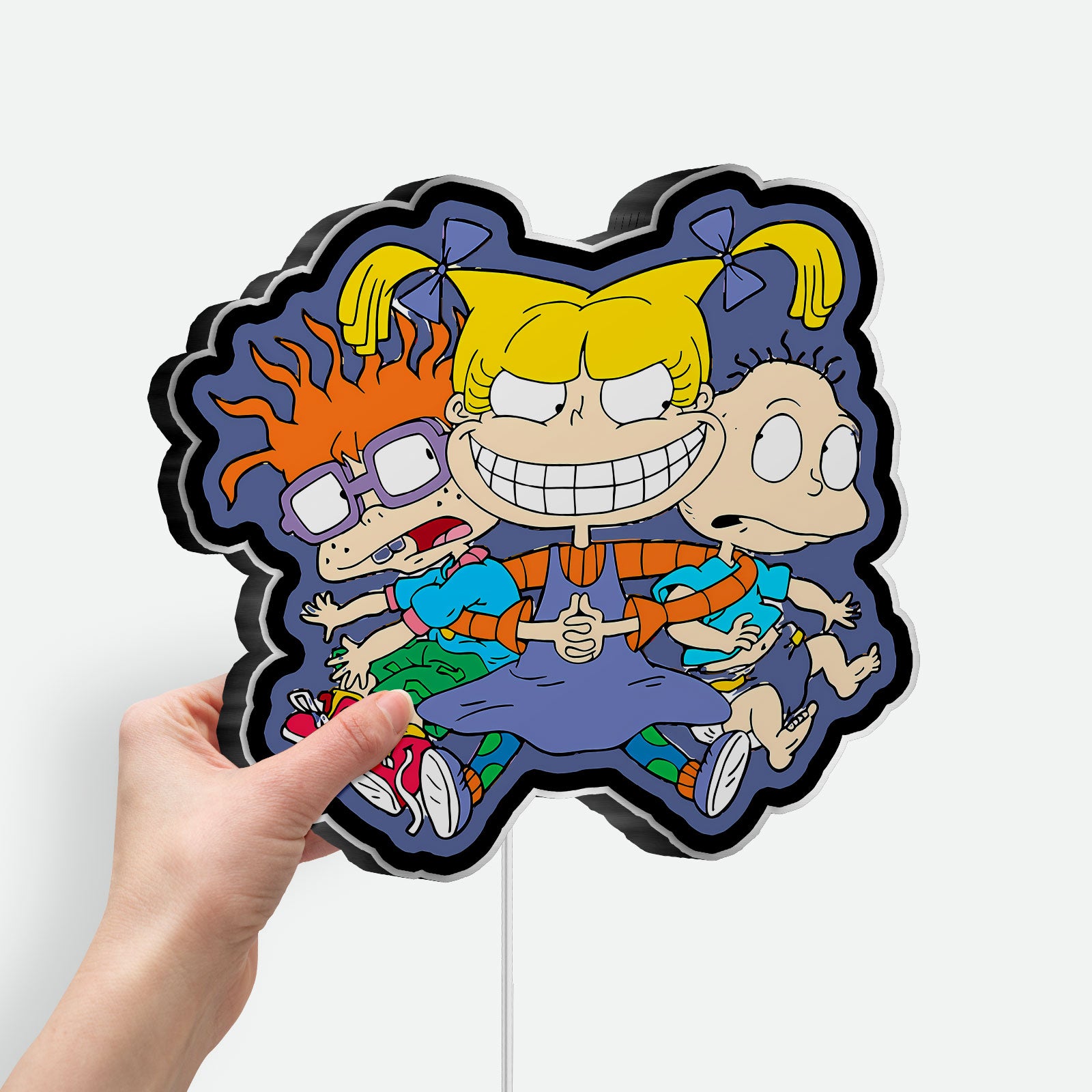 Rugrats Glow Light - Kids Room Decor Night Light, 90s Cartoon LED Sign, Angelica Pickles Themed Nursery Lamp 
