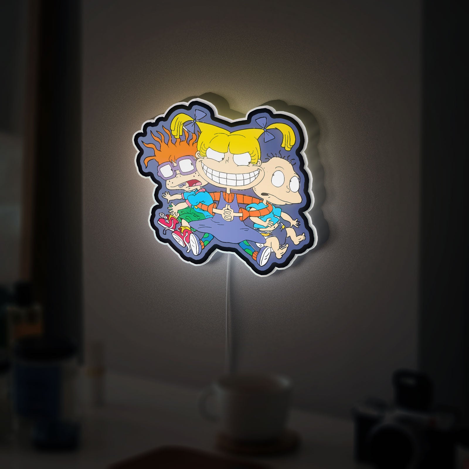 Rugrats Glow Light - Kids Room Decor Night Light, 90s Cartoon LED Sign, Angelica Pickles Themed Nursery Lamp 