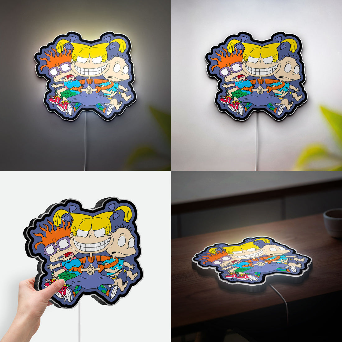 Rugrats Glow Light - Kids Room Decor Night Light, 90s Cartoon LED Sign, Angelica Pickles Themed Nursery Lamp 