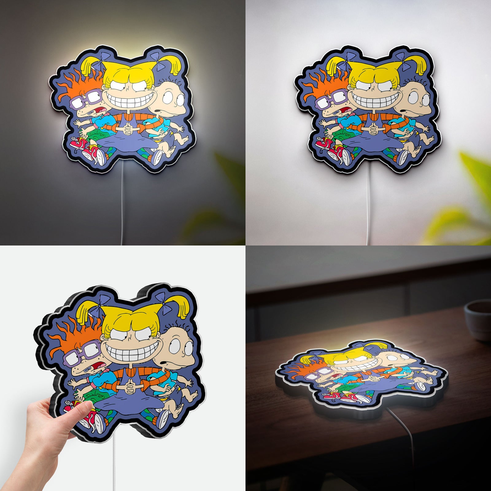 Rugrats Glow Light - Kids Room Decor Night Light, 90s Cartoon LED Sign, Angelica Pickles Themed Nursery Lamp 