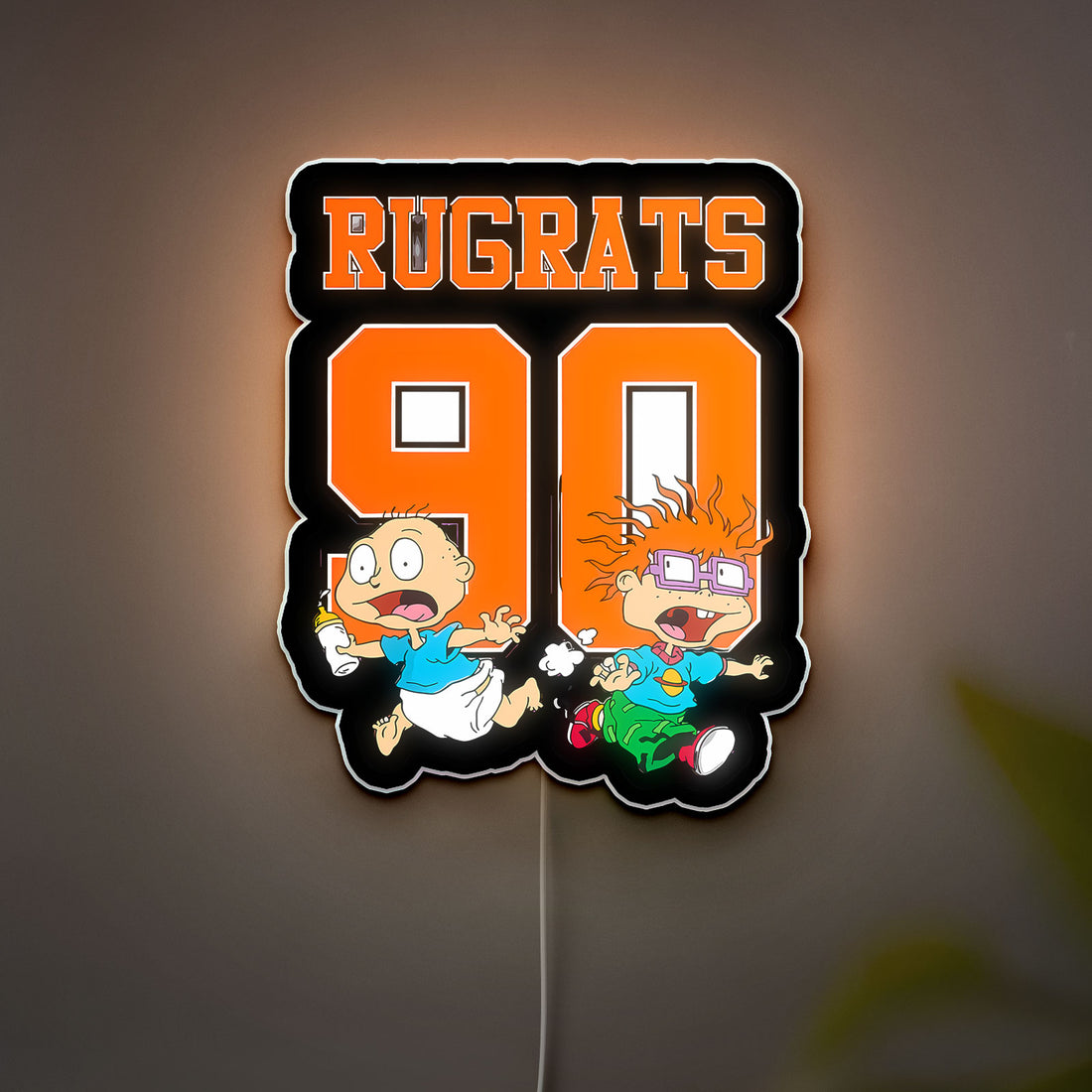 Rugrats Glow Light - 90s Cartoon Night Lamp, Tommy & Friends LED Sign, Nostalgic Kids Room Decor with Soft Glow 