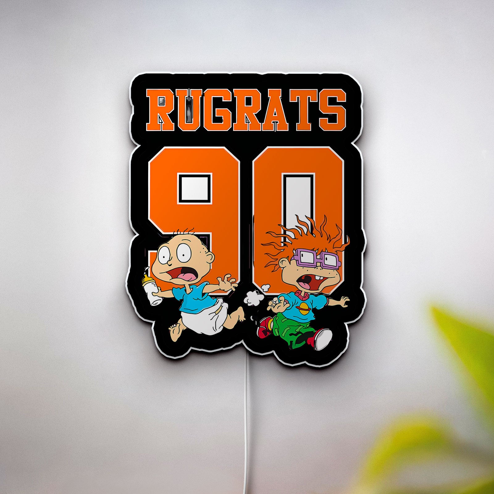 Rugrats Glow Light - 90s Cartoon Night Lamp, Tommy & Friends LED Sign, Nostalgic Kids Room Decor with Soft Glow 