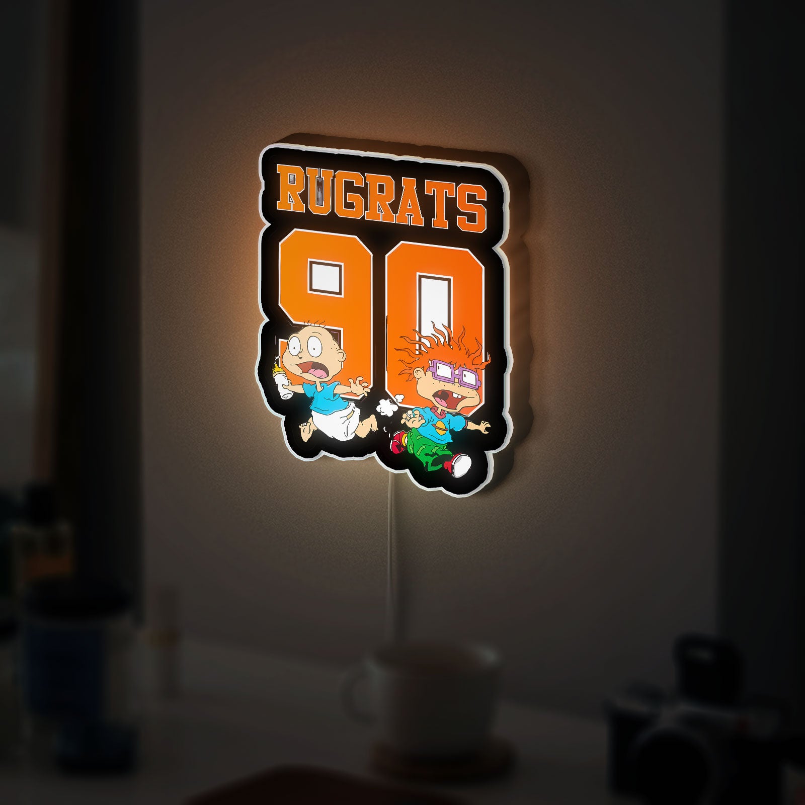 Rugrats Glow Light - 90s Cartoon Night Lamp, Tommy & Friends LED Sign, Nostalgic Kids Room Decor with Soft Glow 