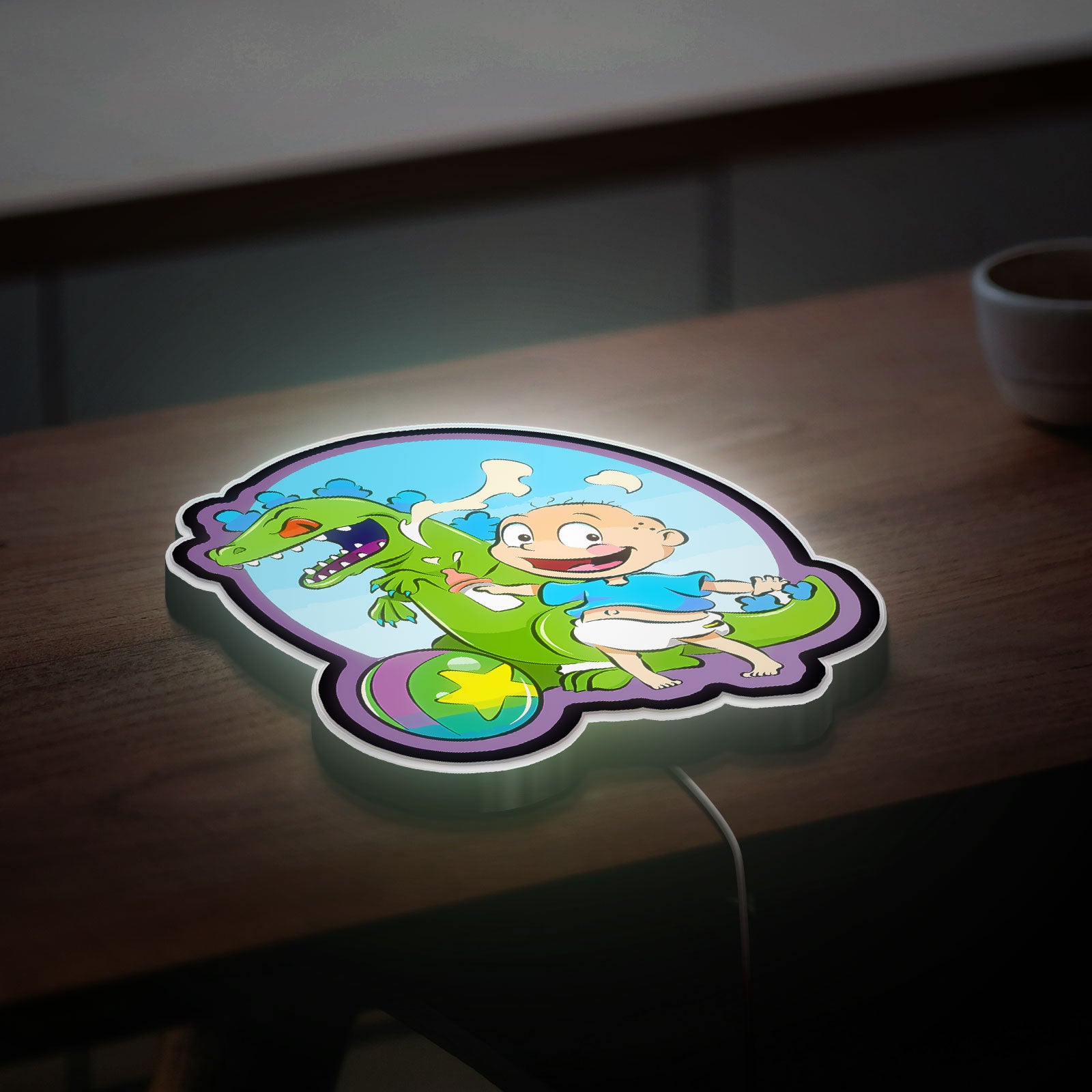 Rugrats Glow Light - 90s Cartoon Night Lamp, Nickelodeon LED Sign, Kids Room Decor with Nostalgic TV Show Characters 