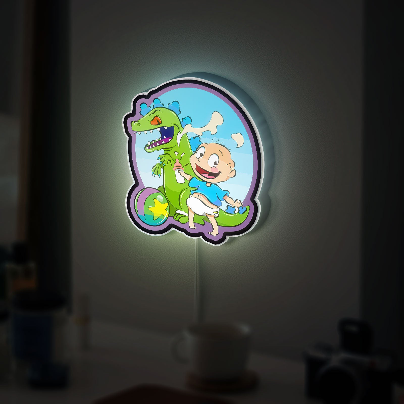 Rugrats Glow Light - 90s Cartoon Night Lamp, Nickelodeon LED Sign, Kids Room Decor with Nostalgic TV Show Characters 