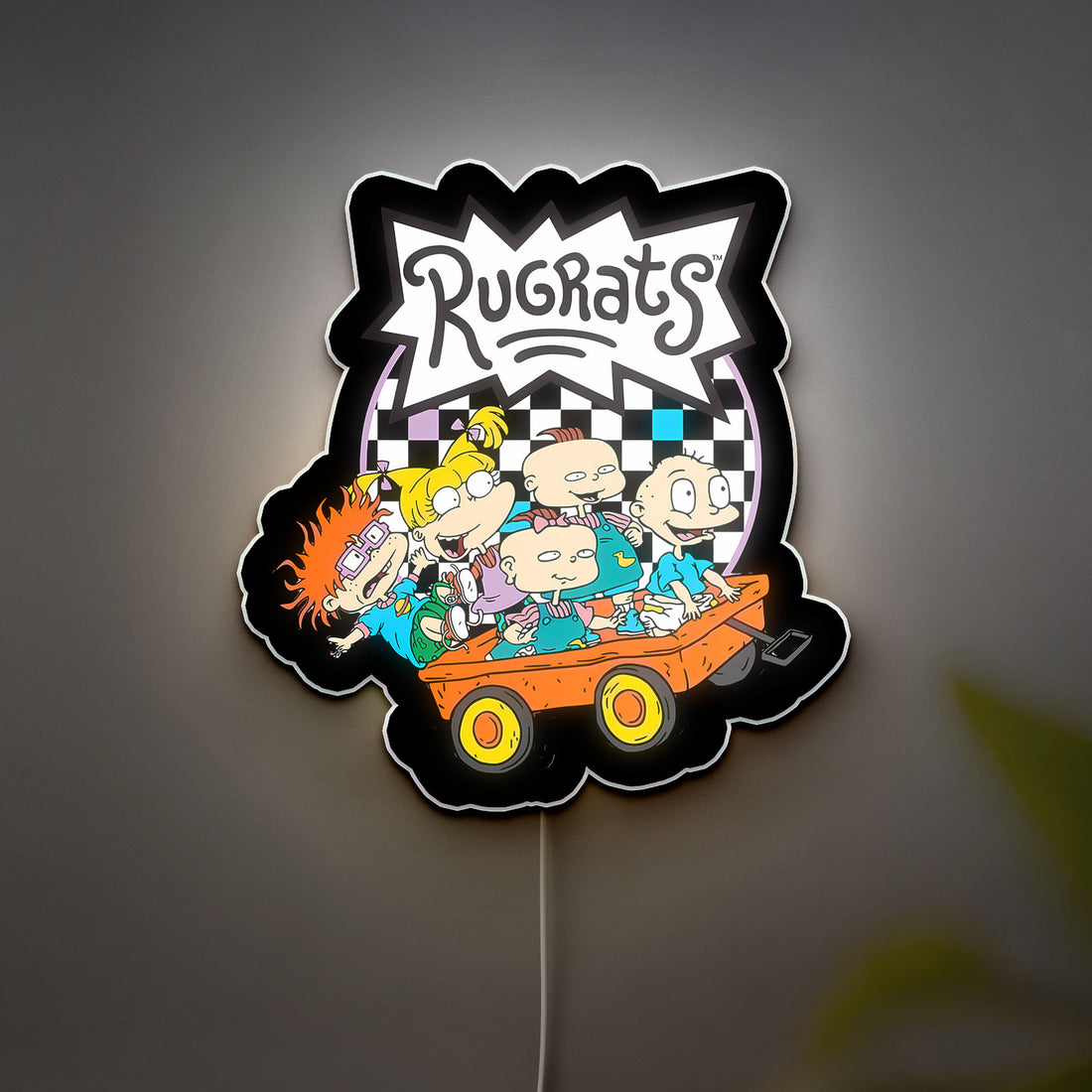 90s Nickelodeon Glow Sign - Rugrats & Hey Arnold LED Night Light, Retro Cartoon Wall Decor, Vintage TV Fan Gift with Soft Glow 