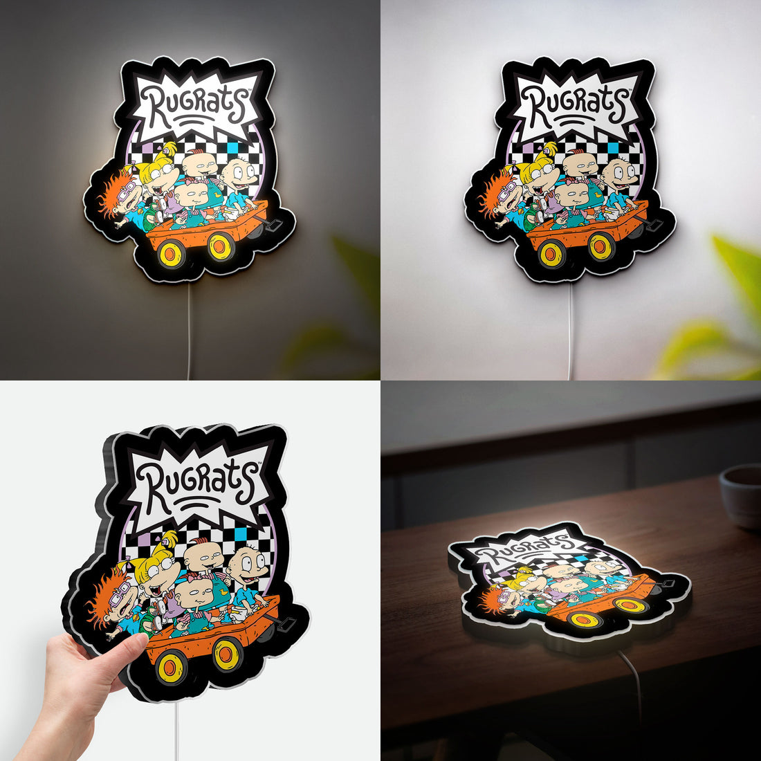 90s Nickelodeon Glow Sign - Rugrats & Hey Arnold LED Night Light, Retro Cartoon Wall Decor, Vintage TV Fan Gift with Soft Glow 
