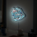 Santa Cruz Shark Glow Sign Light - Skateboard LED Wall Art, Retro Surf Decor with Blue Wave Design
