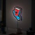 Santa Cruz Screaming Hand Glow Sign - Skateboard Wall Art LED Light, Riot Society Inspired Decor, Surf Shop Night Lamp 