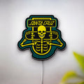 Santa Cruz Skeleton Glow Sign - Skull Skateboard LED Wall Art Light, Retro Skate Decor Gift for Skateboarders
