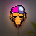 Stylish Monkey Glow Light - Graffiti Art LED Wall Decor, Urban Jungle Night Lamp, Cool Animal Gift

