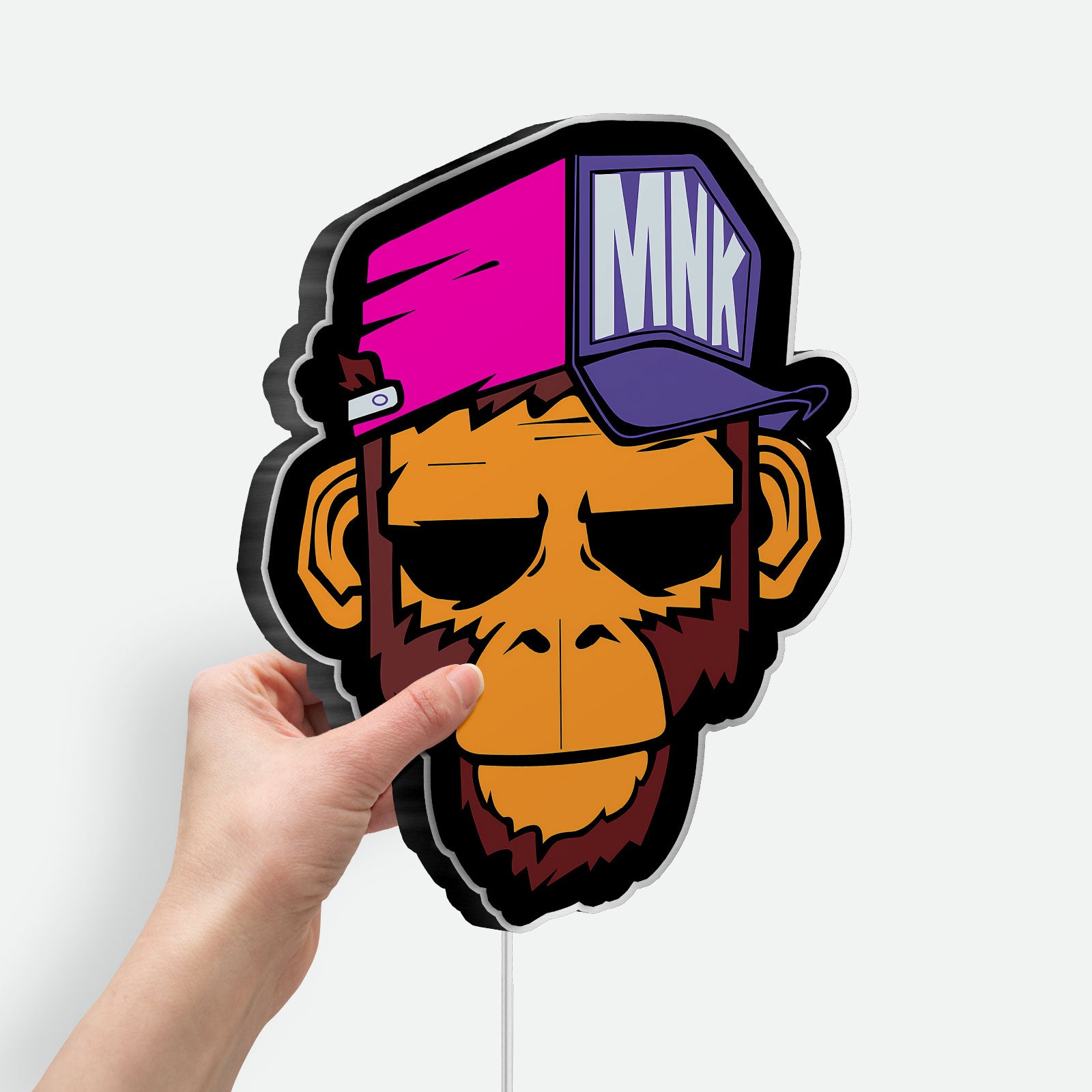 Stylish Monkey Glow Light - Graffiti Art LED Wall Decor, Urban Jungle Night Lamp, Cool Animal Gift
