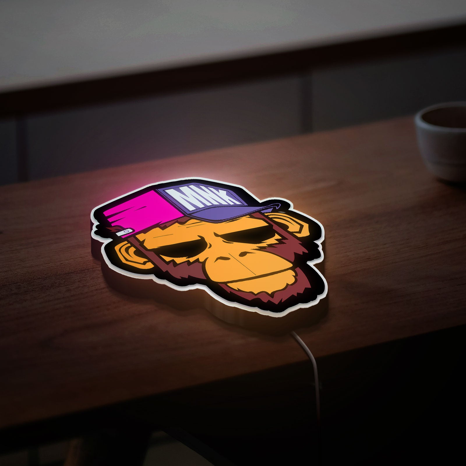 Stylish Monkey Glow Light - Graffiti Art LED Wall Decor, Urban Jungle Night Lamp, Cool Animal Gift
