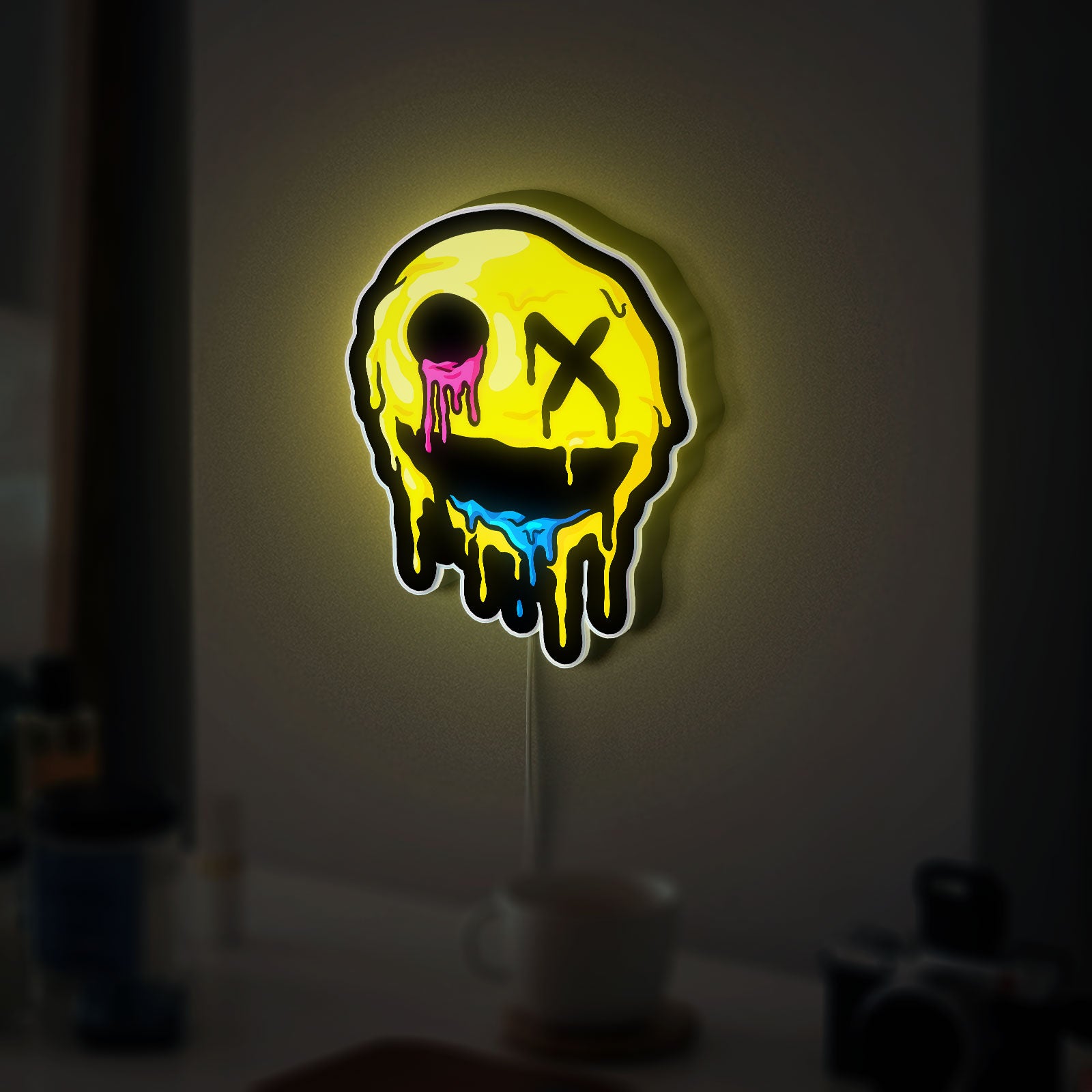 Graffiti Monkey Glow Sign - Urban Art LED Wall Decor, Street Style Night Light, Cool Room Art for Teens 